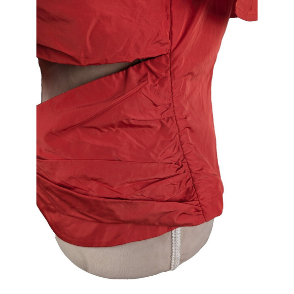 Maeve Anthropologie Ruffle Cutout Back Bow Red Tank Top Size 12 - Picture 5 of 12